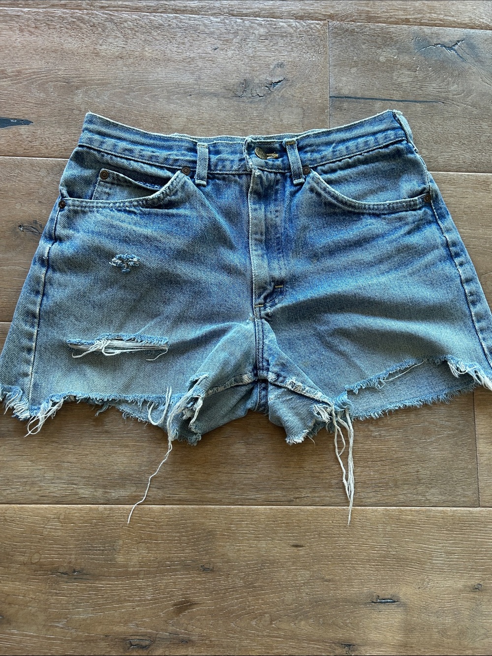 Riders by Lee Light Blue Distressed Denim Cutoff Shorts